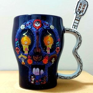 Disney parks Coco Remember me skull guitar handle coffee mug